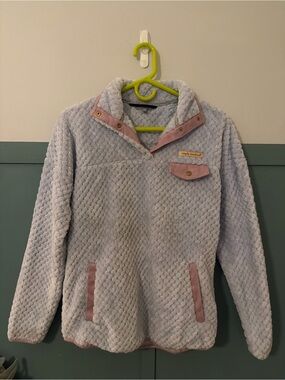 Simply Southern Plush Pullover in Light Gray with Pink Accents